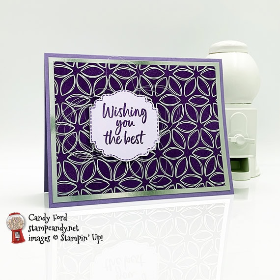 Stampin' Up! Tags In Bloom stamp set, Label Me Lovely Punch, Flowering Foils Designer Series Paper, Candy Ford #stampcandy