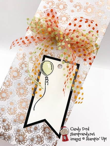 Stampin' Up! Sending Flowers Die, Special Someone stamp set, Flowering Foils Specialty Designer Series Paper, happy birthday card and gift box made by Candy Ford #stampcandy