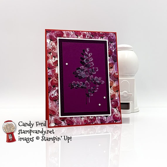 Stampin' Up! Positive Thoughts stamp set, Nature's Thoughts Dies, card made by Candy Ford #stampcandy
