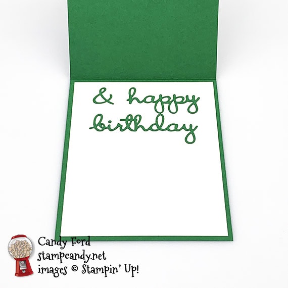 Stampin' Up! Well Written Dies, Word Wishes Dies, Heart Punch Pack, Happy St. Patrick's Day Birthday card, Candy Ford #stampcandy