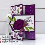 Stampin' Up! Peaceful Poppies, Painted Poppies, Poppy Moments Dies, happy birthday card by Candy Ford #stampcandy