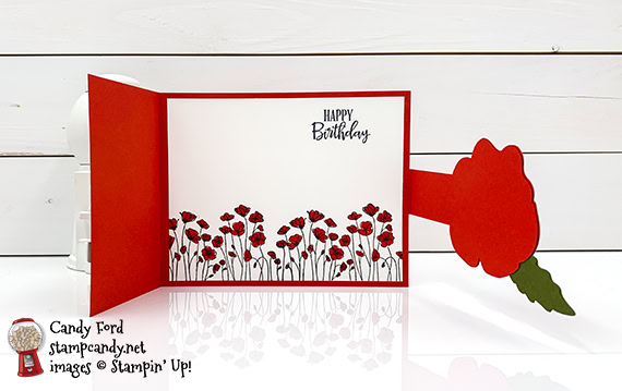 Stampin' Up! Peaceful Poppies, Peaceful Moments, Painted Poppies, Poppy Moments Dies happy birthday card, #stampcandy
