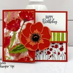 Stampin' Up! Peaceful Poppies, Peaceful Moments, Painted Poppies, Poppy Moments Dies happy birthday card, #stampcandy
