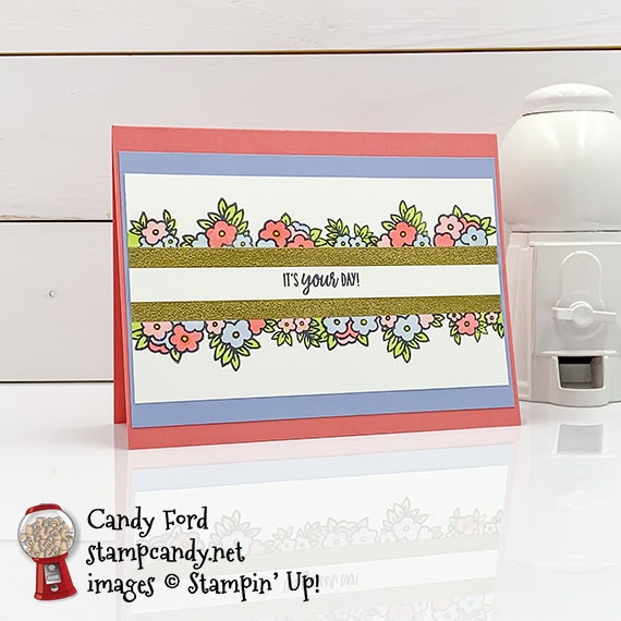 Stampin" Up! under My Umbrella bundle and stamp set, Umbrella Builder Punch, card made by Candy Ford #stampcandy