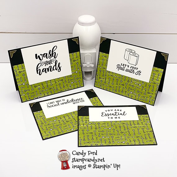 Stampin' Up! Bird Ballad masculine COVID-19 cards #stampcandy