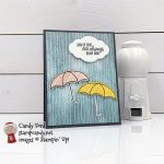 Stampin' Up! Under My Umbrella bundle (Under My Umbrella stamp set and Umbrella Builder Punch,) Beads & Baubles embossing folder, Pretty Label Punch, Candy Ford #stampcandy