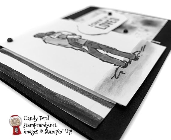Stampin' Up! A Good Man stamp set, watercolor, black and white, It's a Guy Thing for ICS Blog Hop, card by Candy Ford #stampcandy