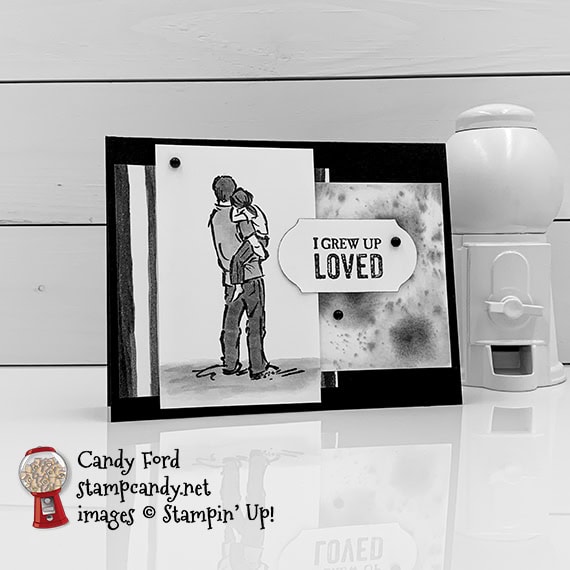 Stampin' Up! A Good Man stamp set, watercolor, black and white, It's a Guy Thing for ICS Blog Hop, card by Candy Ford #stampcandy