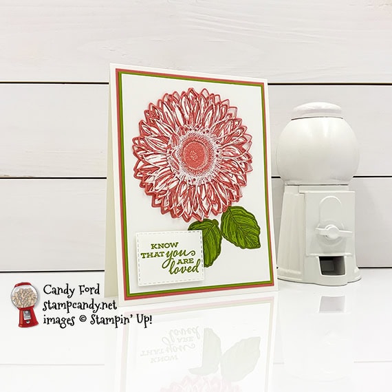 Stampin' Up! Celebrate Sunflowers stamp set (bundle) Sunflowers Dies know that you are loved card Candy Ford #stampcandy