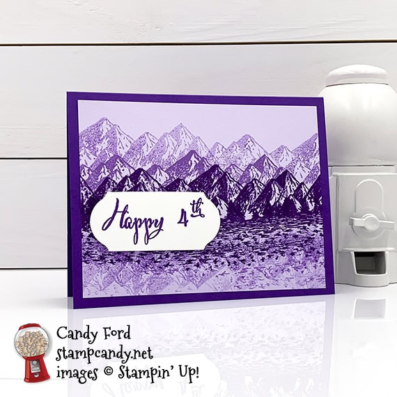 Mountain Air stamp set, Make a Difference stamp set, Timeless Label Punch, 4th of July card for IRBH 06-2020, Candy Ford #stampcandy