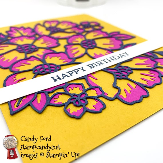 Stampin' Up Blossoms in Bloom, Happy Birthday card, Candy Ford #stampcandy
