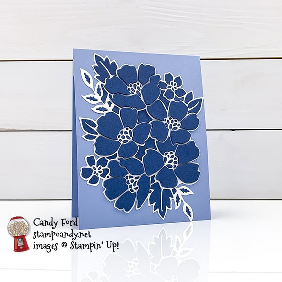 Stampin' Up! Blossoms in Bloom stamp set, Many Layered Blossoms Dies, get well soon card by Candy Ford #stampcandy