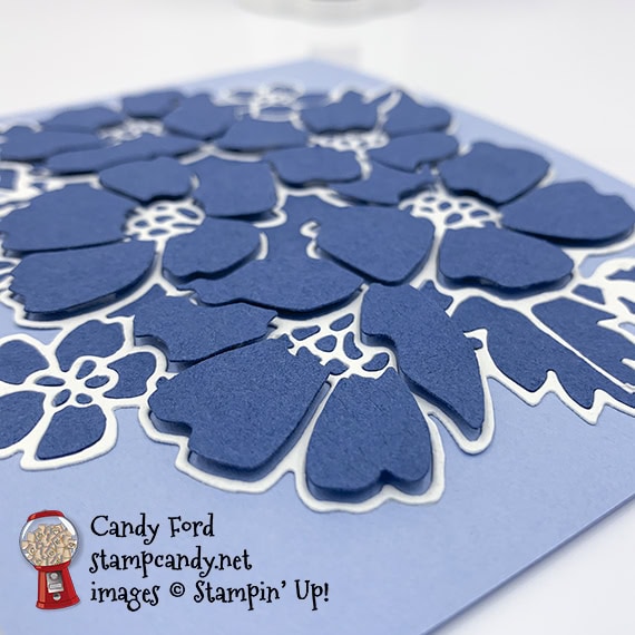 Stampin' Up! Blossoms in Bloom stamp set, Many Layered Blossoms Dies, get well soon card by Candy Ford #stampcandy