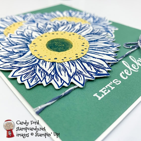Stampin' Up Celebrate Sunflowers, let's celebrate you, Candy Ford #stampcandy