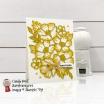 Stampin' Up! Itty Bitty Greetings stamp set, Many Layered Blossoms Dies, many thanks card, Candy Ford #stampcandy