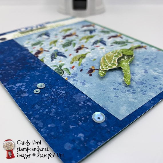 Whale Done Stamp set, Whale of a Time paper and sequins, my love for you, Candy Ford #stampcandy #stampinup