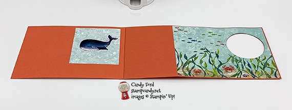 Whale of a Time peekaboo card, Whale Done stamp set, Whale Builder Punch, Candy Ford #stampcandy #handmadecards #stampinup