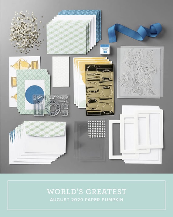 Paper Pumpkin August 2020 kit, World's Greatest #stampinup #paperpumpkin