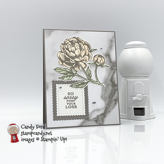 Prized Peony bundle Peony Garden DSP sympathy card by Candy Ford of Stamp Candy