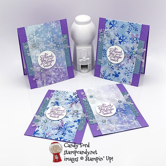 Snowflake Splendor Suite Collection thank you swap cards #stampcandy #stampinup #handadecards #thankyou $thankyoucards