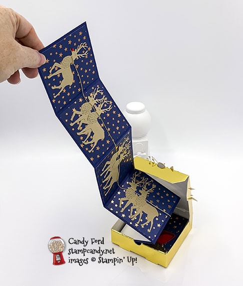 Wishes & Wonder Bundle, Gold Mini Pizza Boxes, Forever Gold Laser Cut Paper, Brightly Gleaming DSP #stampcandy #handmadecards #stampinup #icsbh