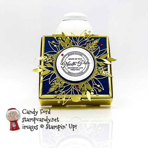 Wishes & Wonder Bundle, Gold Mini Pizza Boxes, Forever Gold Laser Cut Paper, Brightly Gleaming DSP #stampcandy #handmadecards #stampinup #icsbh