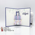 Make this Pop-Up Birthday Card with the Happiest of Birthday stamp set, Pattern Play stamp set, and Playing with Patterns Designer Series Paper #stampcandy #stampinup #handmadecards #birthdaycards