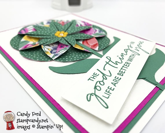 Tasteful Touches Origami Flower card #stampcandy