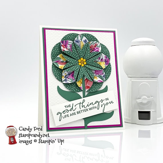 Tasteful Touches Origami Flower card #stampcandy