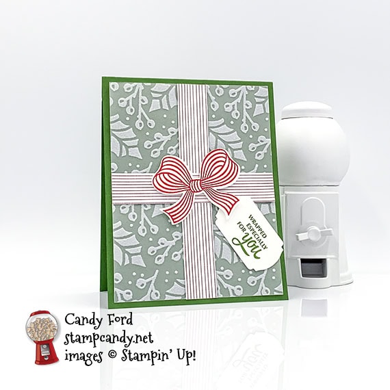 Gift Wrapped Especially For You, Christmas card and gift card holder #stampcandy