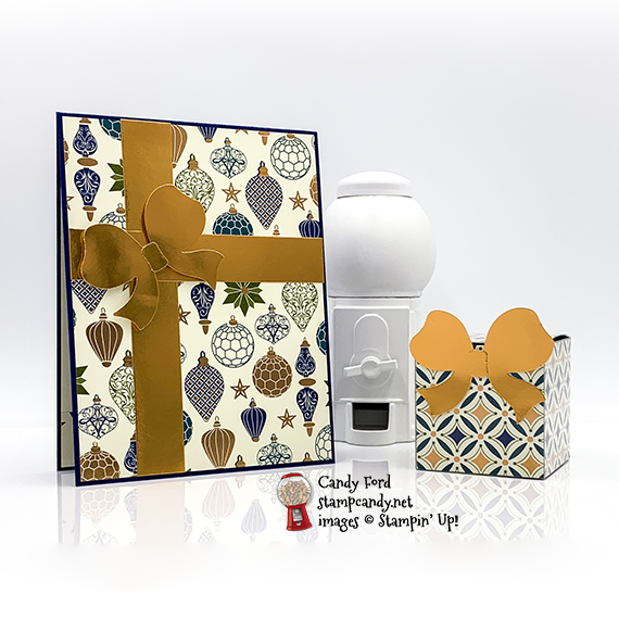 Gift Wrapped Bundle, Celebrate in style Christmas Card & box #stampcandy