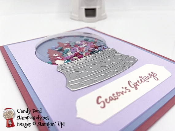 In the Pines Season's Greetings Shaker Dome card #stampcandy