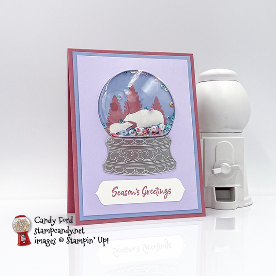 In the Pines Season's Greetings Shaker Dome card #stampcandy