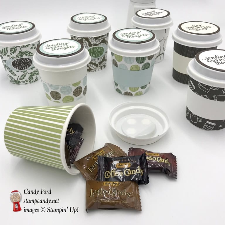 Mini Coffee Cup Gift Holders - Stamp Candy