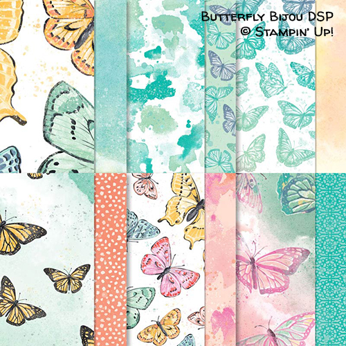Butterfly Bijou Designer Series Paper #stampinup #stampcandy