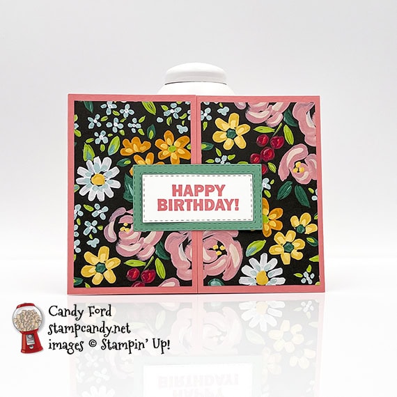 Approaching Perfection stamp set. Rectangle Stitched Dies, Flower & Field DSP #stampcandy