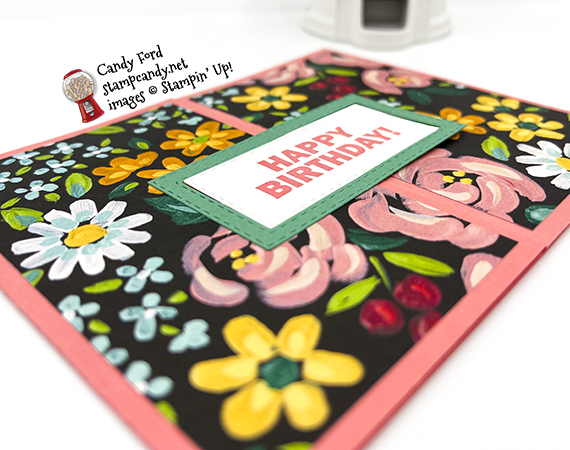 Approaching Perfection stamp set. Rectangle Stitched Dies, Flower & Field DSP #stampcandy