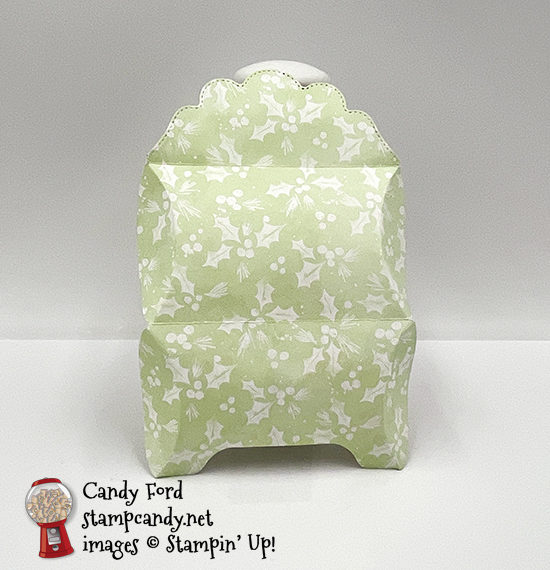 Pretty Pillowbox Dies, Tidings & Trimmings stamp set, Painted Christmas Designer Series Paper, treat box, #stampcandy